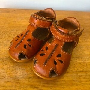Brown Leather Kids Sandals